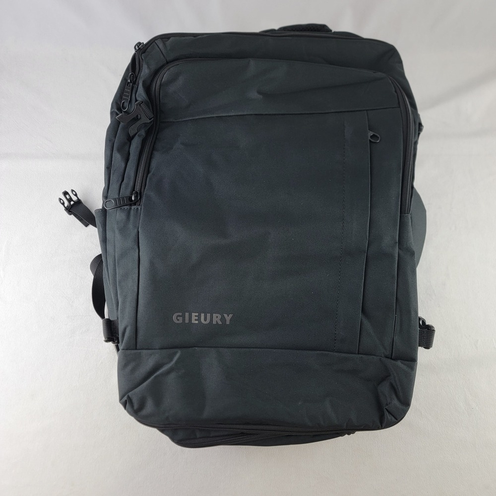 GIEURY Black Travel Backpack Laptop Bag with USB Charging Port NWT